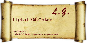 Liptai Günter névjegykártya